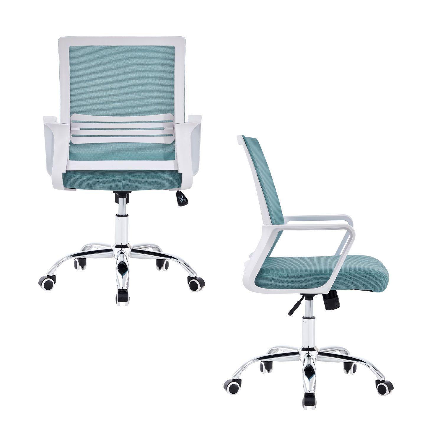 Silla de Oficina de Malla Reposabrazos Gris-3