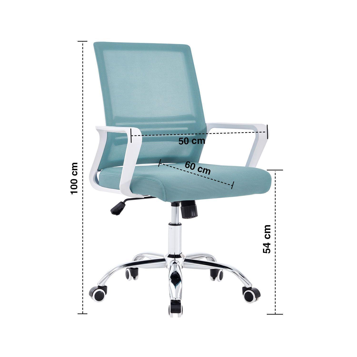 Silla de Oficina de Malla Reposabrazos Gris-2
