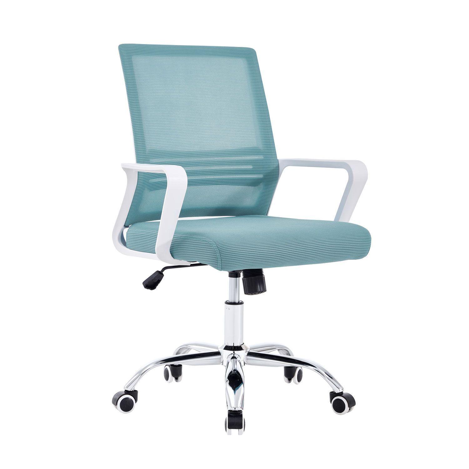 Silla de Oficina de Malla Reposabrazos Gris-0