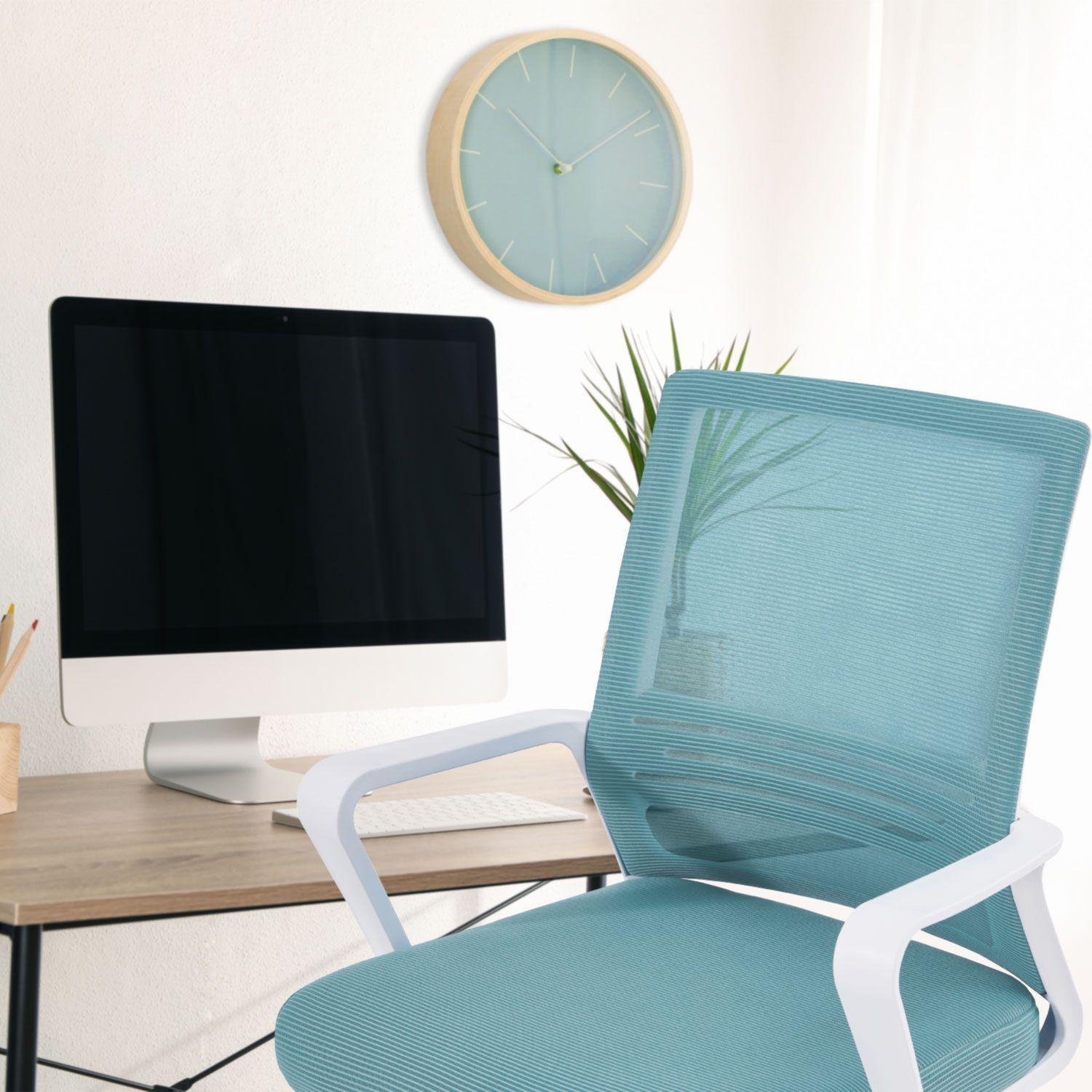 Silla de Oficina de Malla Reposabrazos Gris-5