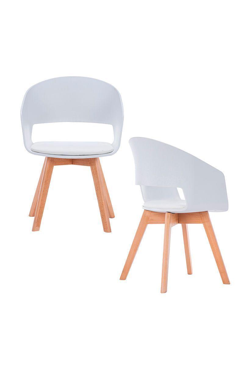 Pack 4 Sillas Comedor con Cojín Blanco-3