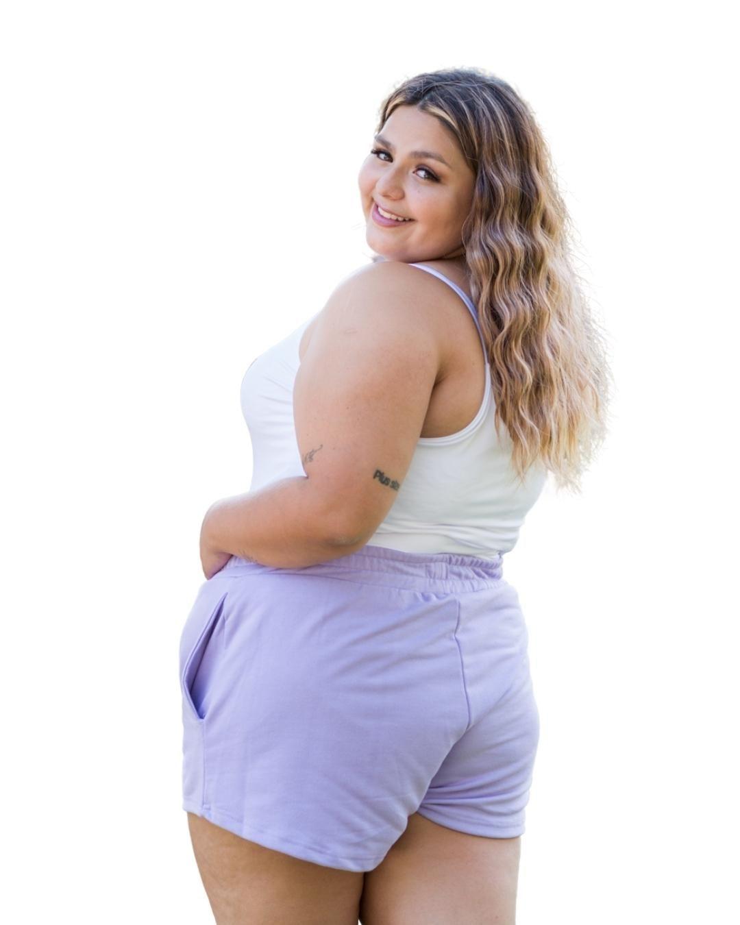 Short Lila Franela Talla Grande Plus Size BELTAI XL a 4XL-1