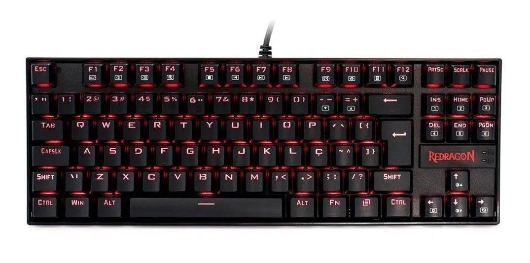 Teclado gamer Redragon Kumara K552 QWERTY Outemu Red español España color negro con luz rainbow-2