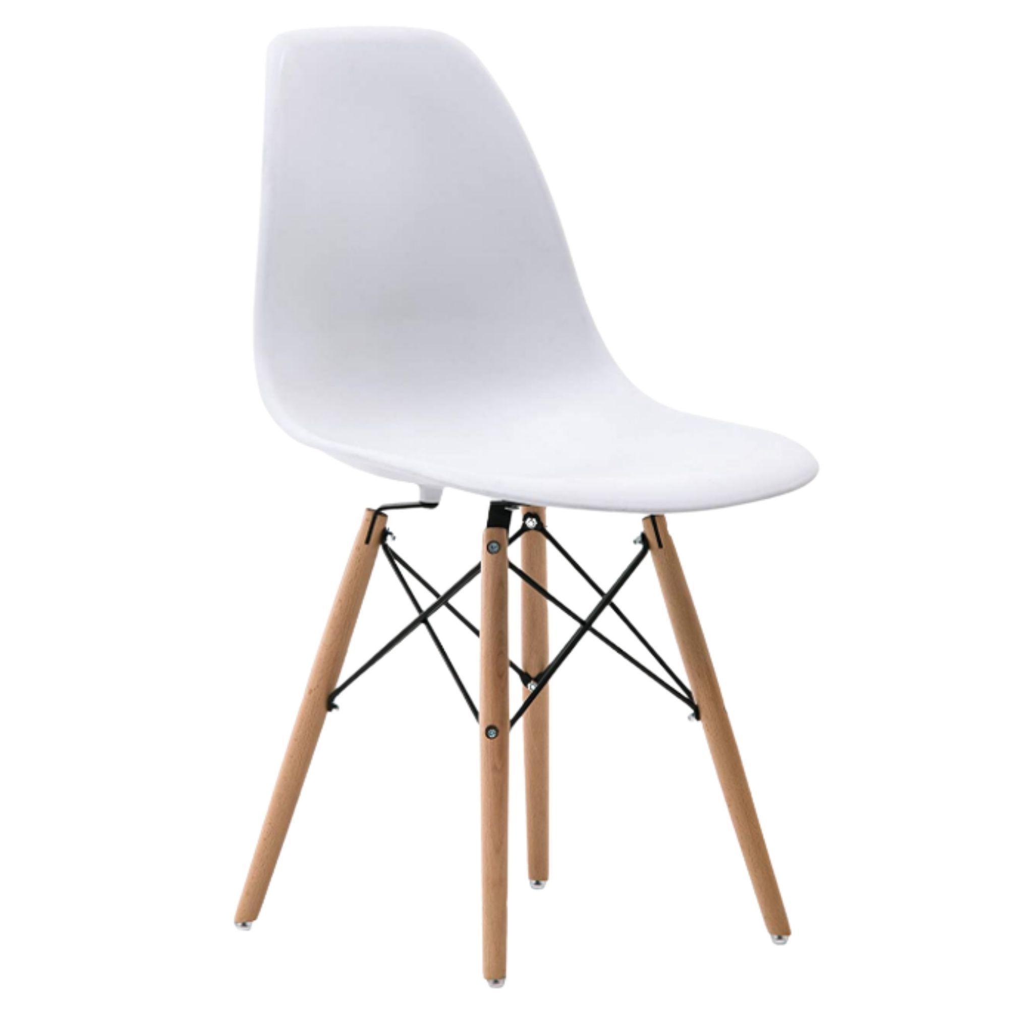 Juego De Comedor eames Redondo 4 sillas Negro-Blanco 80 cm-4