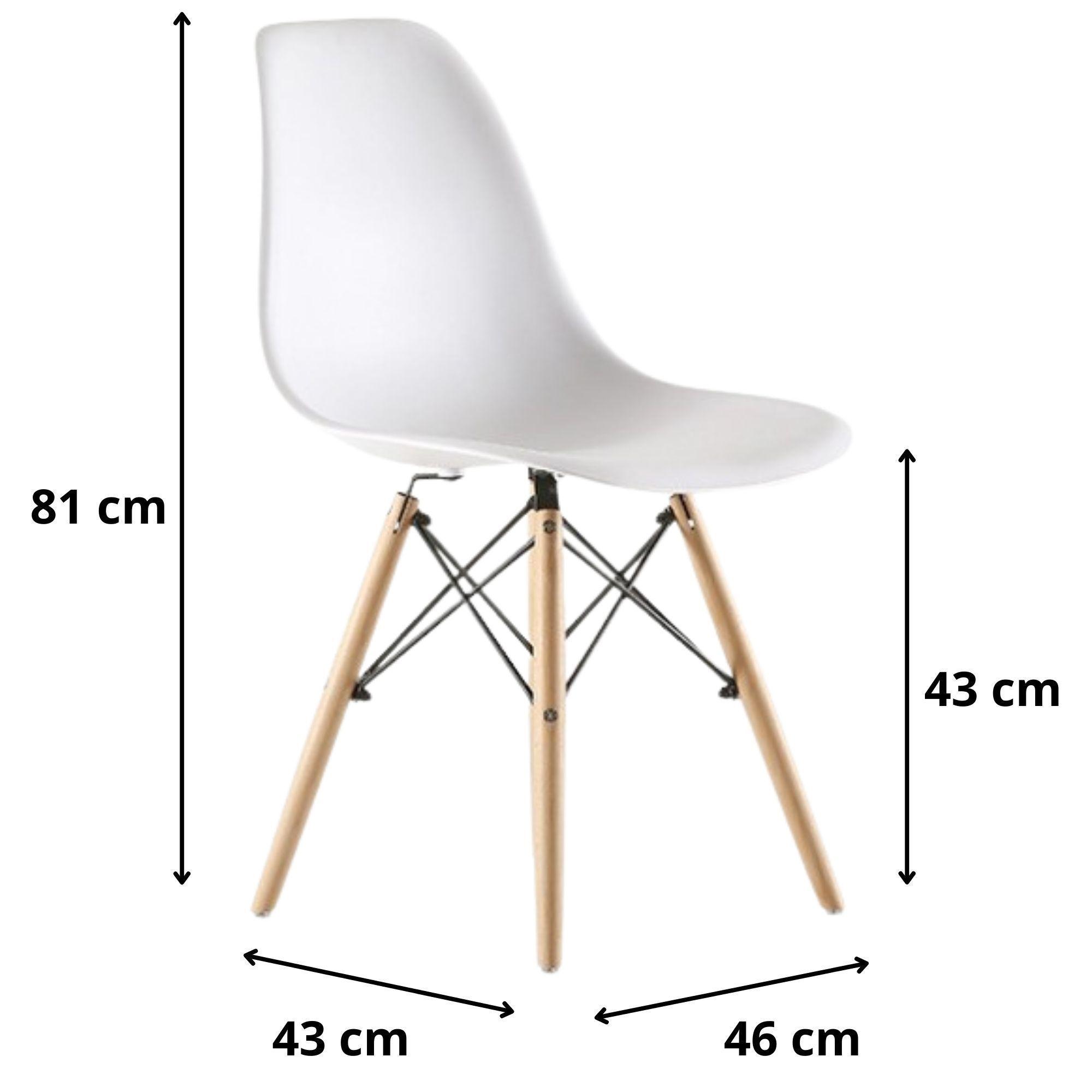 Juego De Comedor eames Redondo 4 sillas Negro-Blanco 80 cm-5