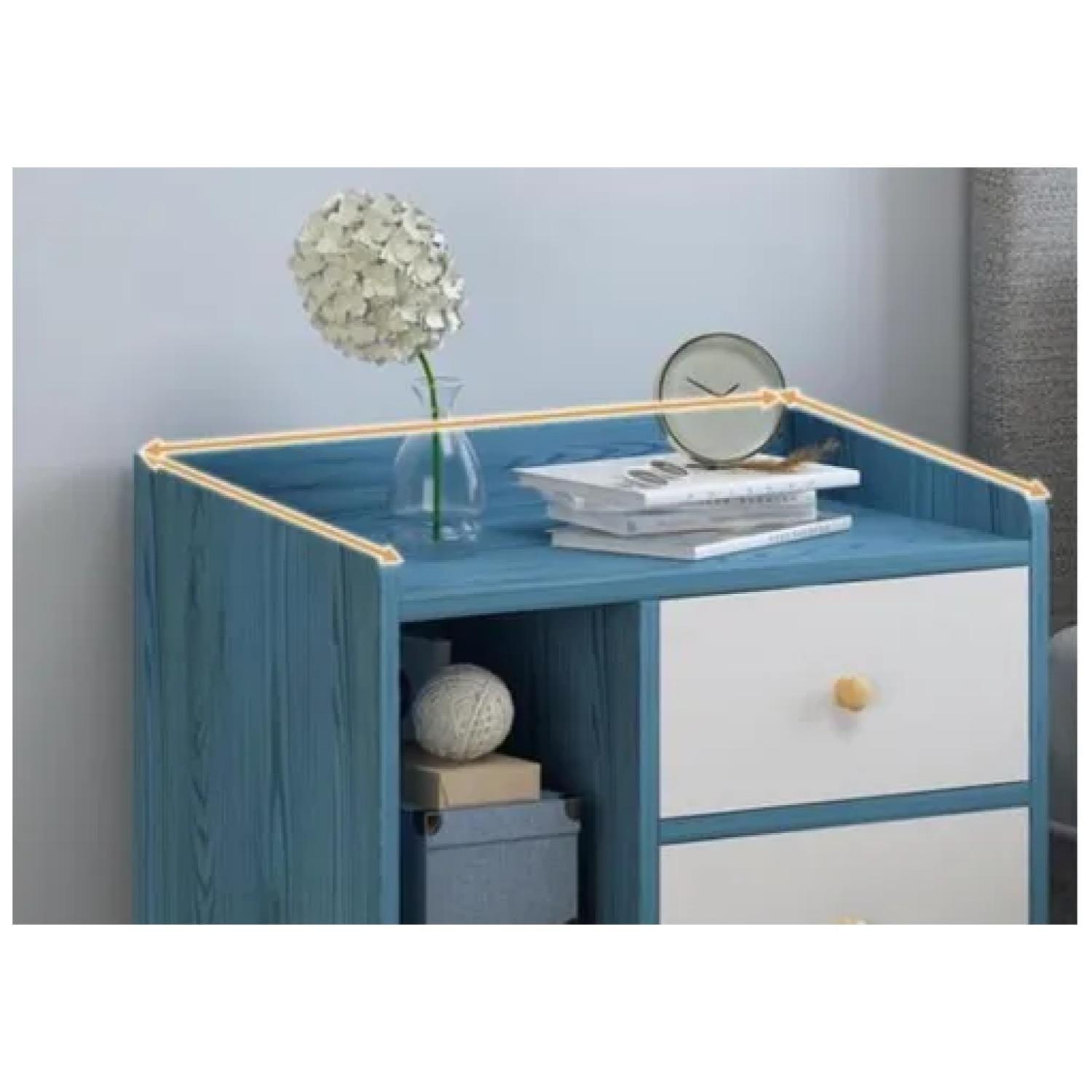 Velador 2 Niveles Con 3 Cajones Azul-2