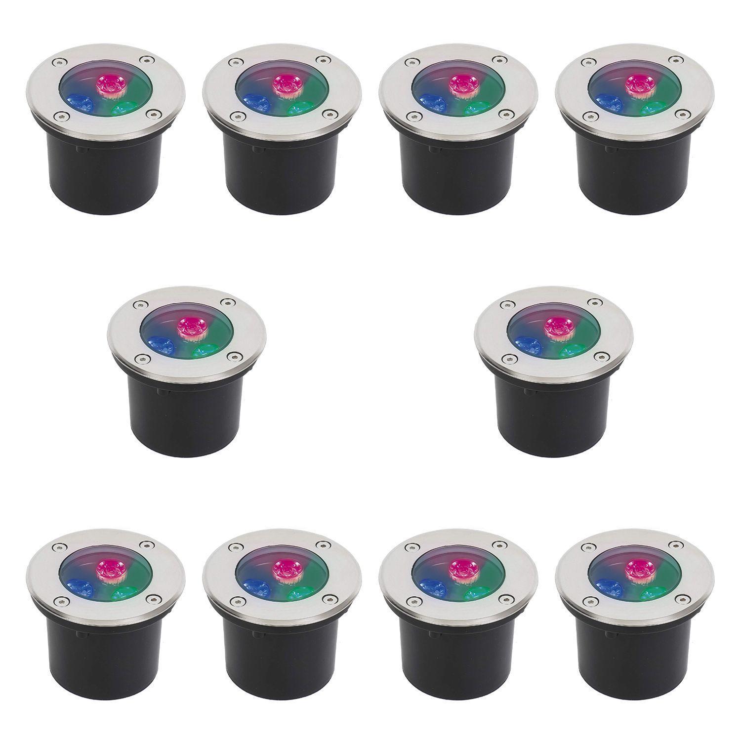 Pack 10 Foco LED Piso 3W 220V RGB-0
