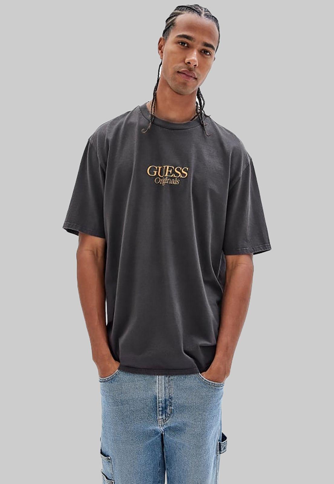 Polera Guess Go Brent Logo Script Tee F9CK NEGRO-0