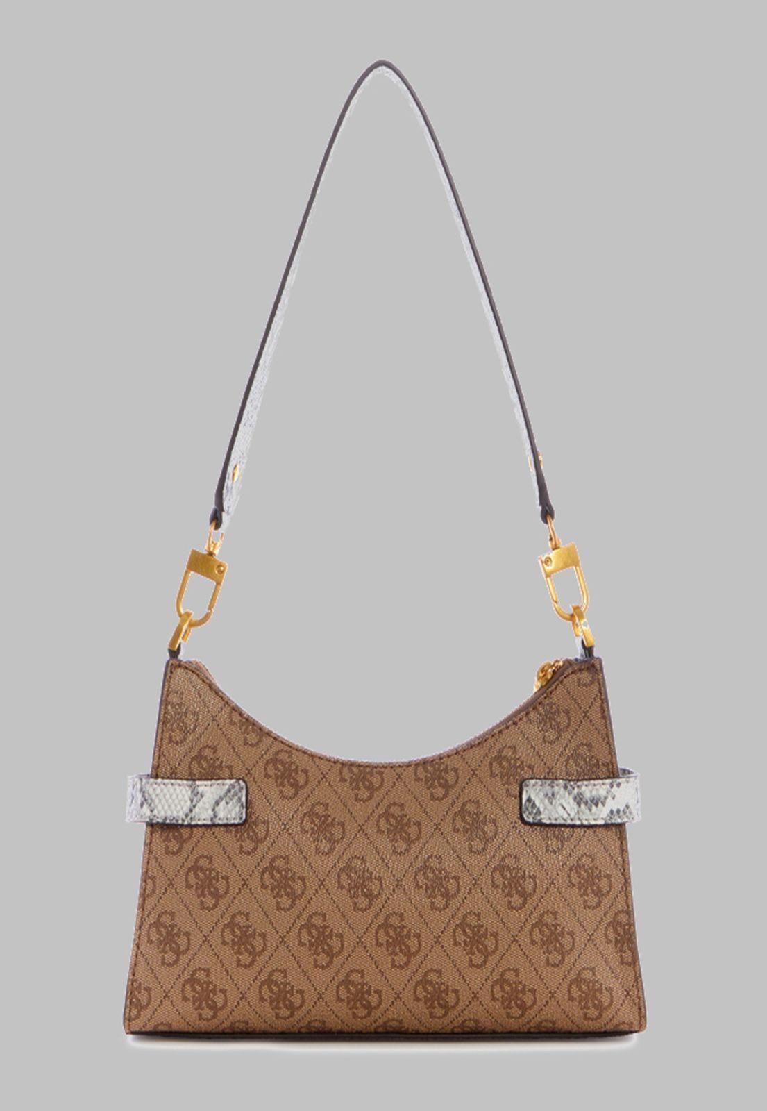 Cartera Guess Zadie Logo Top Zip Shldr Bag Lly Café-2