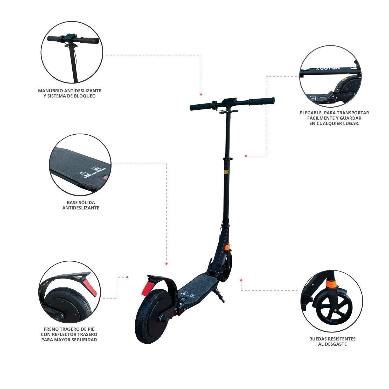 Scooter Eléctrico Plegable Teen - Negro-3