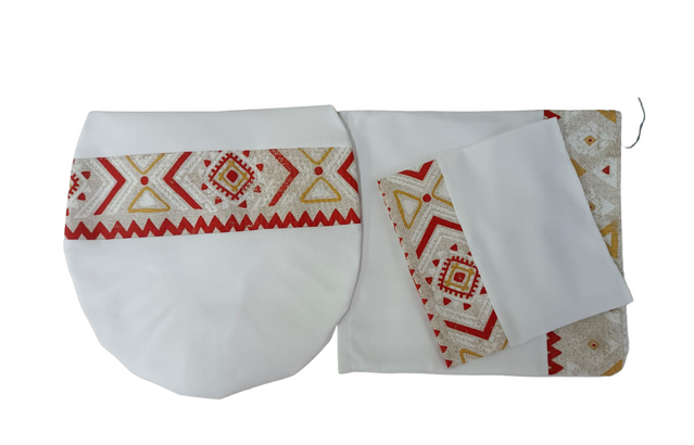 Set Baño Gretas Rojas -0