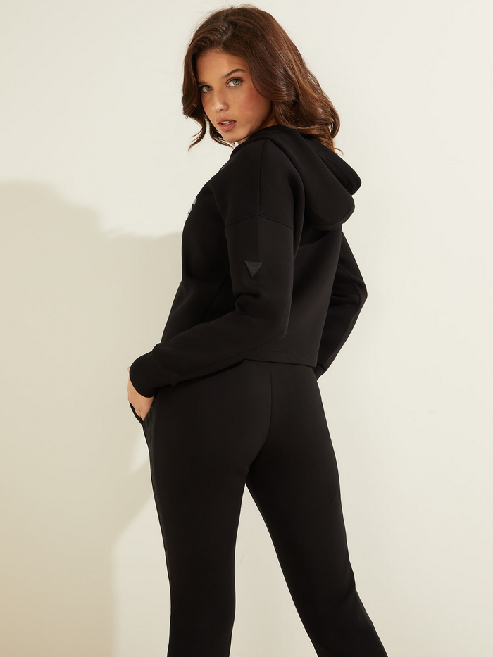 Poleron Guess Allie Hooded Scuba Sweatshirt Negro-1