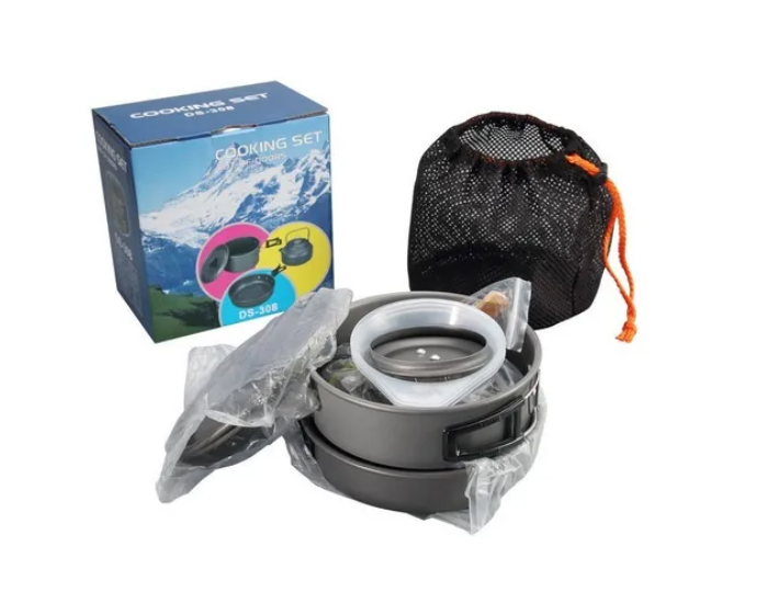 Set Ollas Outdoor Camping Cocinilla Utensilios Ds-308-3
