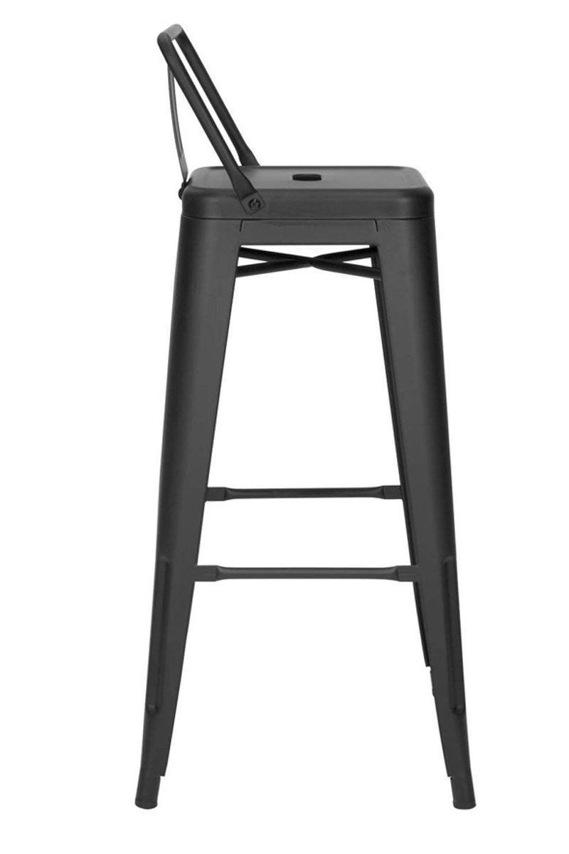 Pack 2 Piso Bar Taburete Tolix Respaldo Negro-2