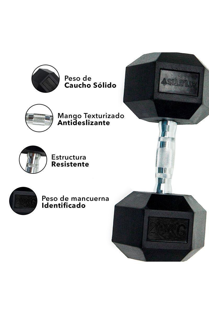 Mancuerna Hexagonal 20 Kg Negro-3
