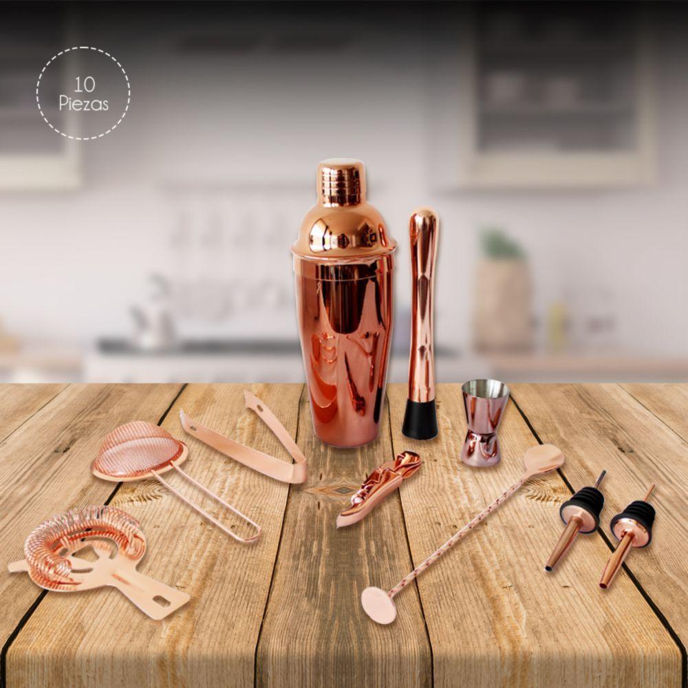 Set de Bar Cocktelera Set Bartender de Cobre 10 p-3