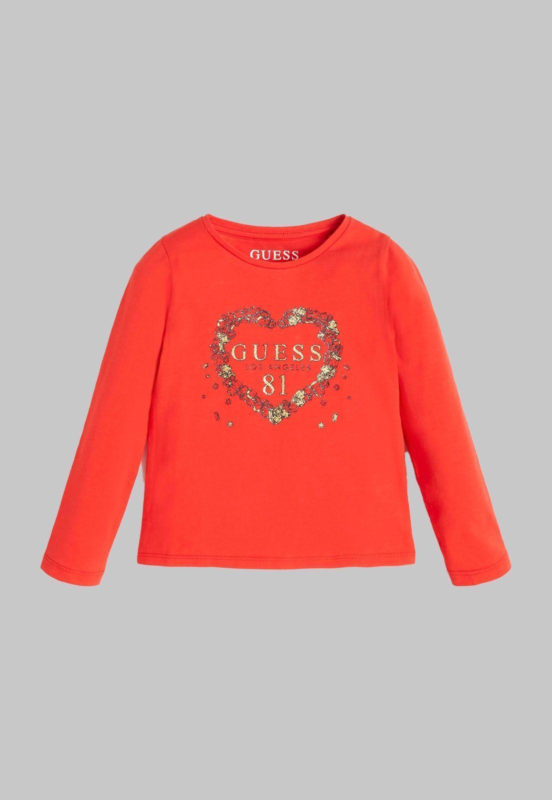 Polera Ls T-Shirt G512 Rojo Guess Kids-0