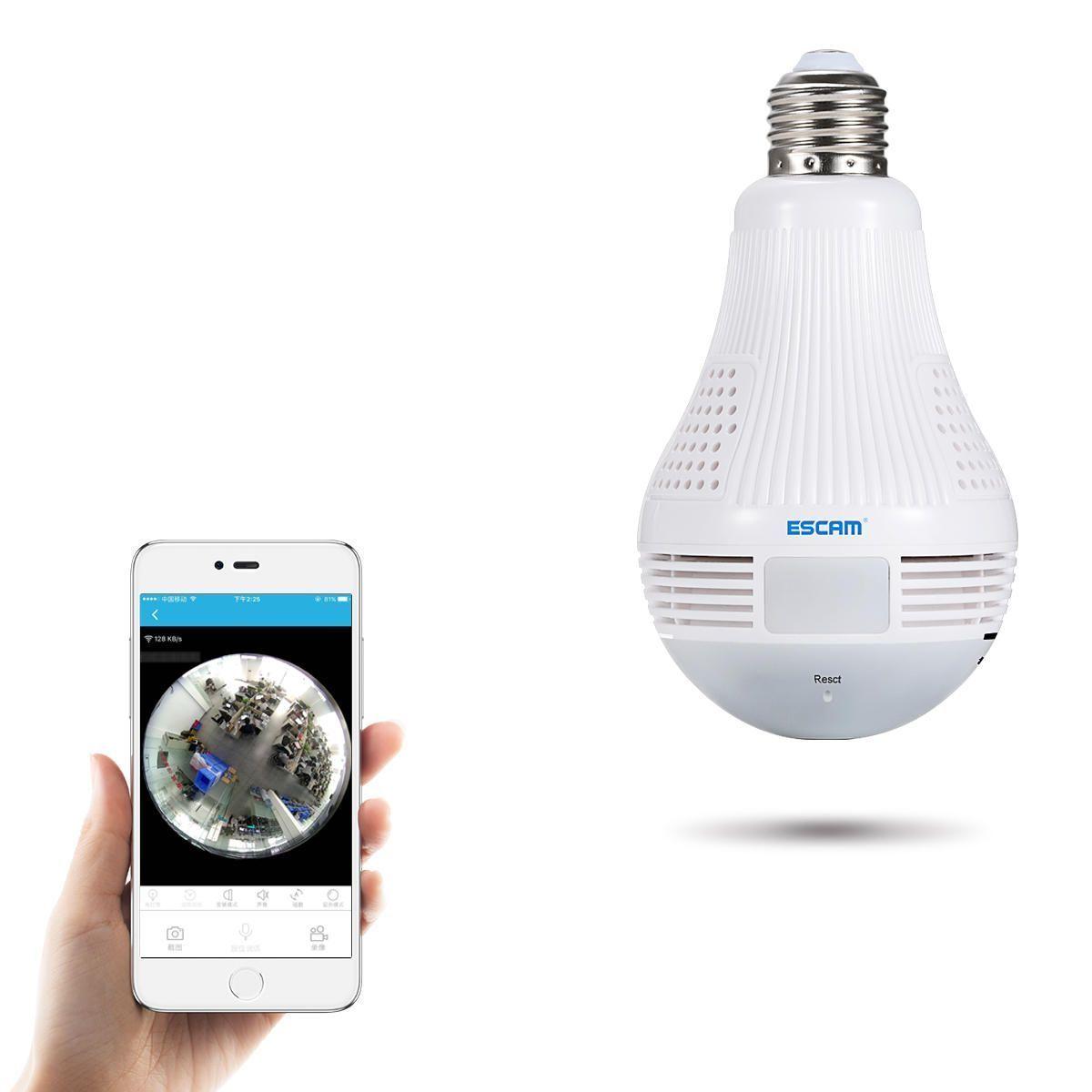 Camara IP WiFi Panoramica Ampolleta Escam QP136-4