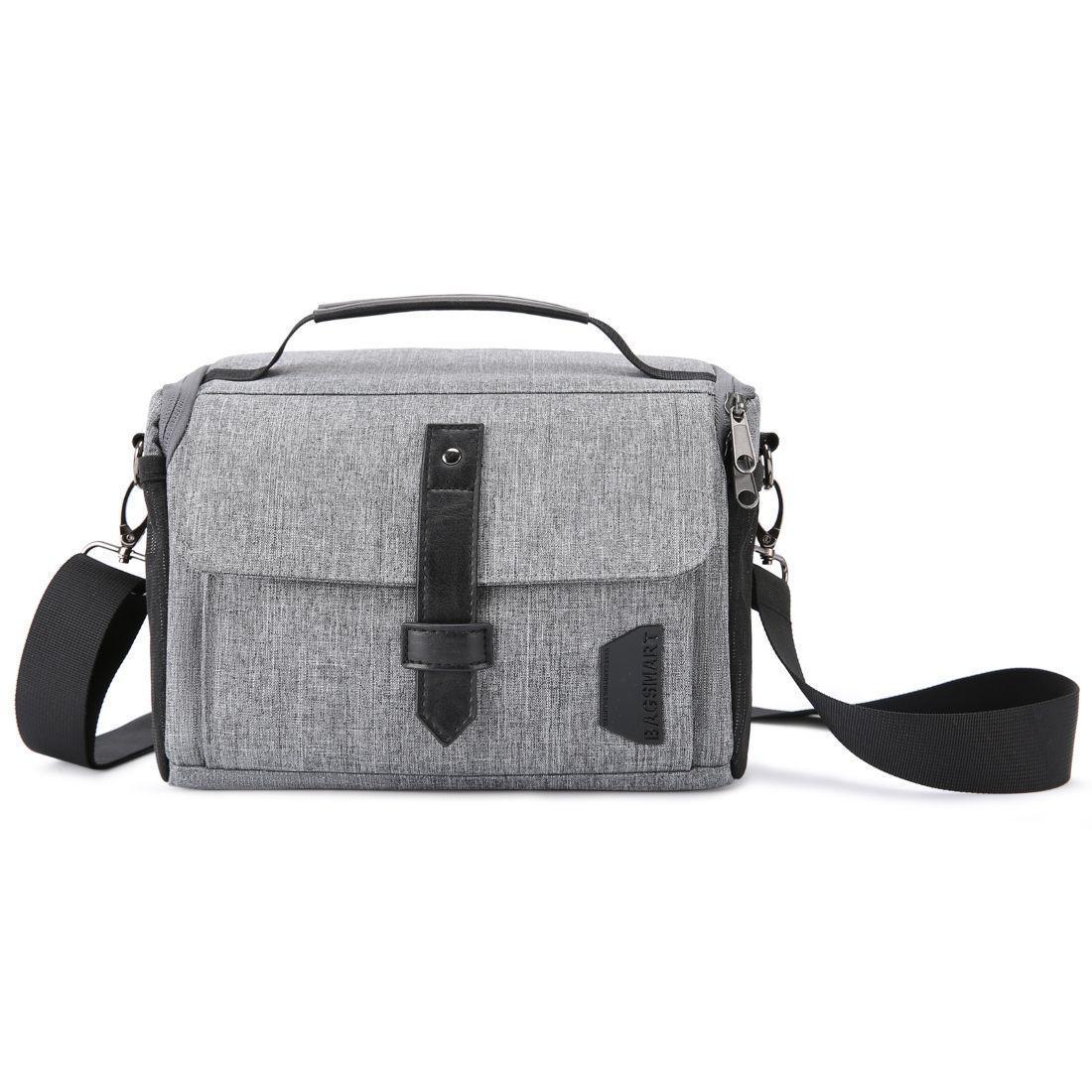 BAGSMART Bolso de hombro para cámara Resistente al agua- Gris-0