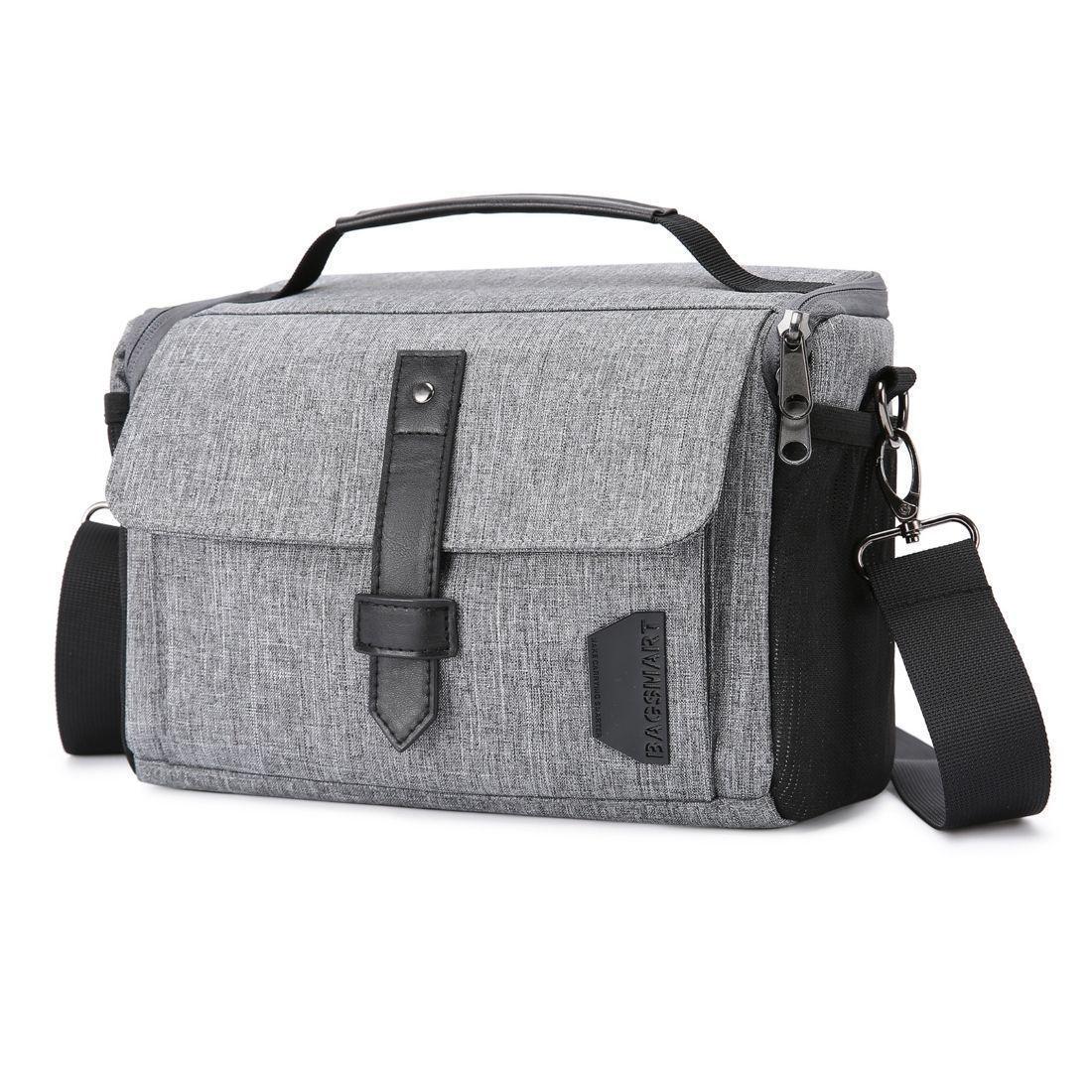 BAGSMART Bolso de hombro para cámara Resistente al agua- Gris-1