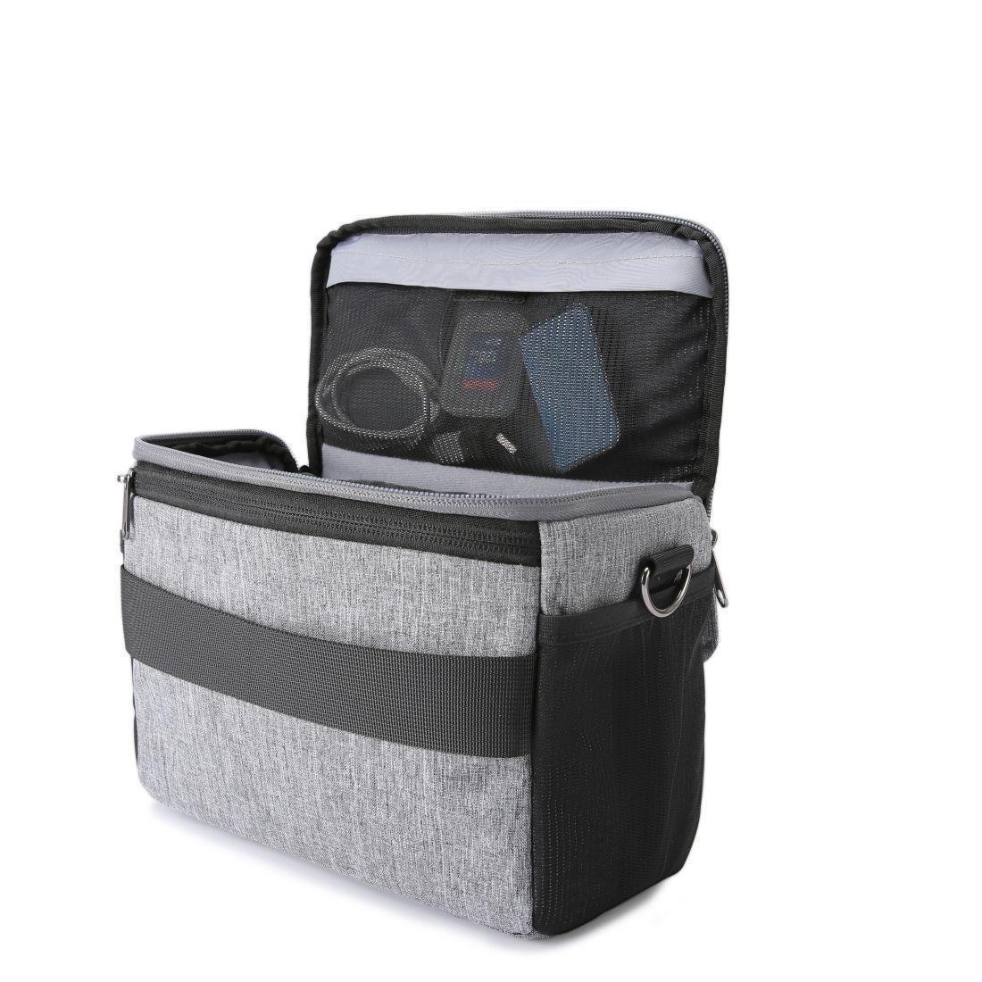 BAGSMART Bolso de hombro para cámara Resistente al agua- Gris-2