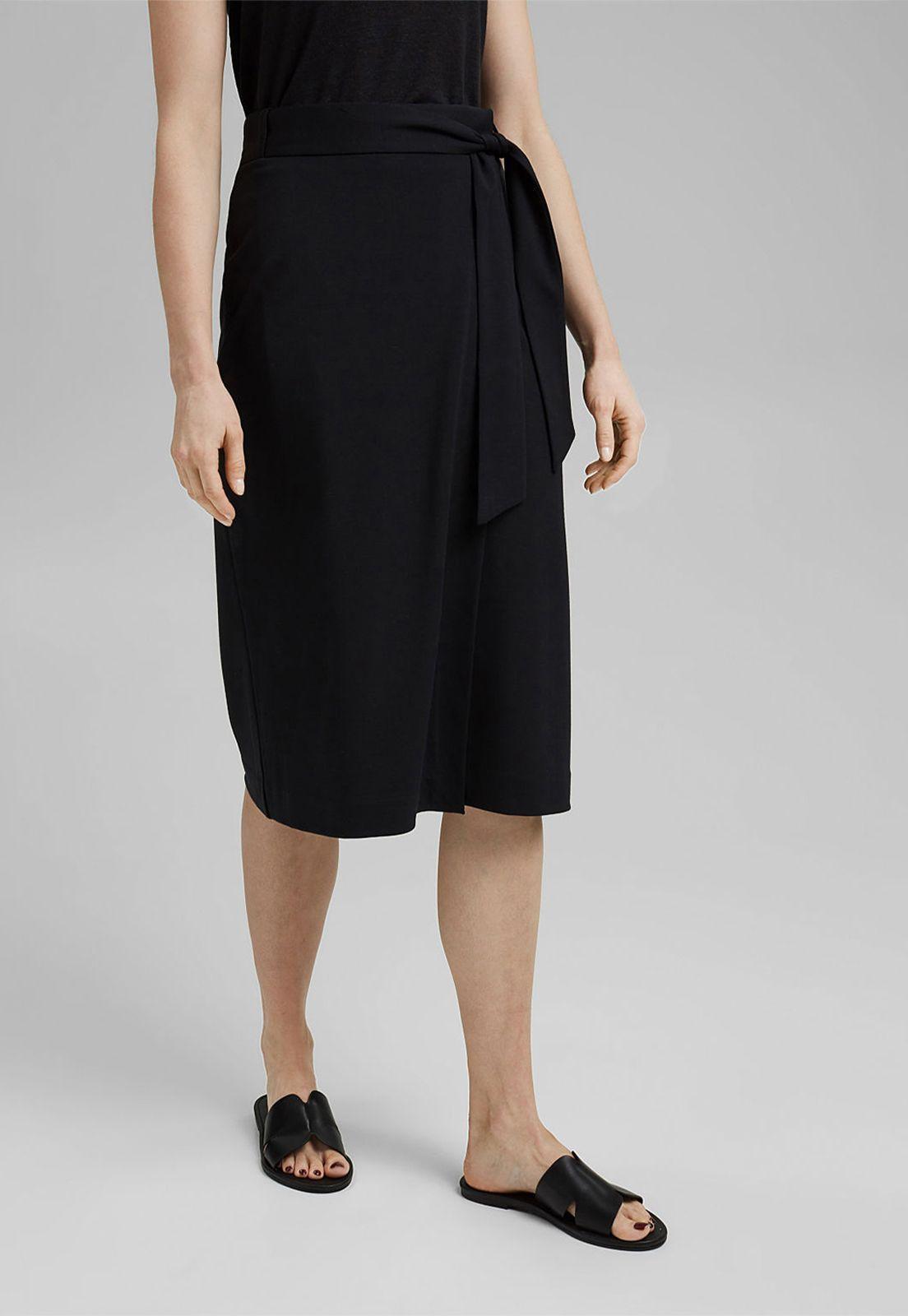 Falda Cruzada En Jersey Esprit-0