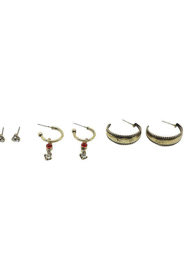 Set Aros Dorados Folk Fire Argollas Humana-0
