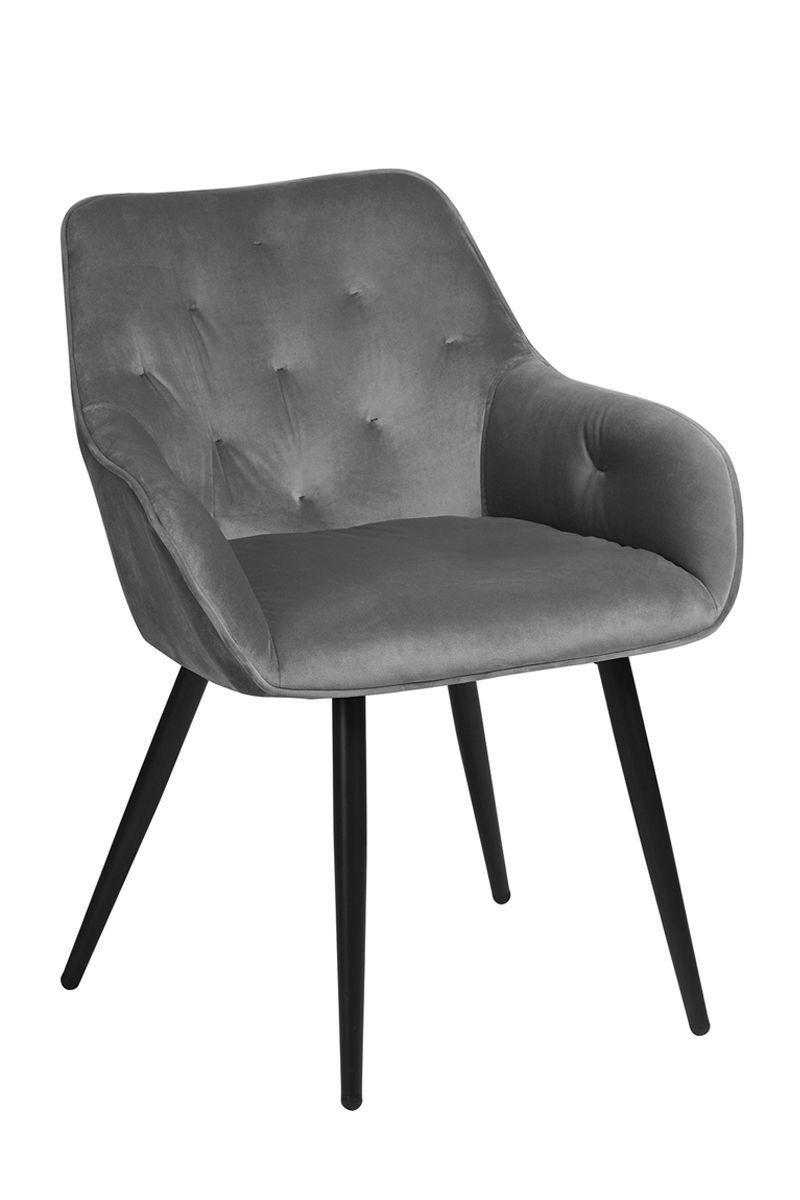 Sitial Chandler Terciopelo Apoyabrazos Gris-0