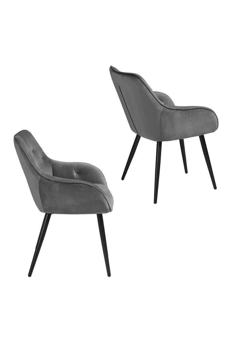 Sitial Chandler Terciopelo Apoyabrazos Gris-3