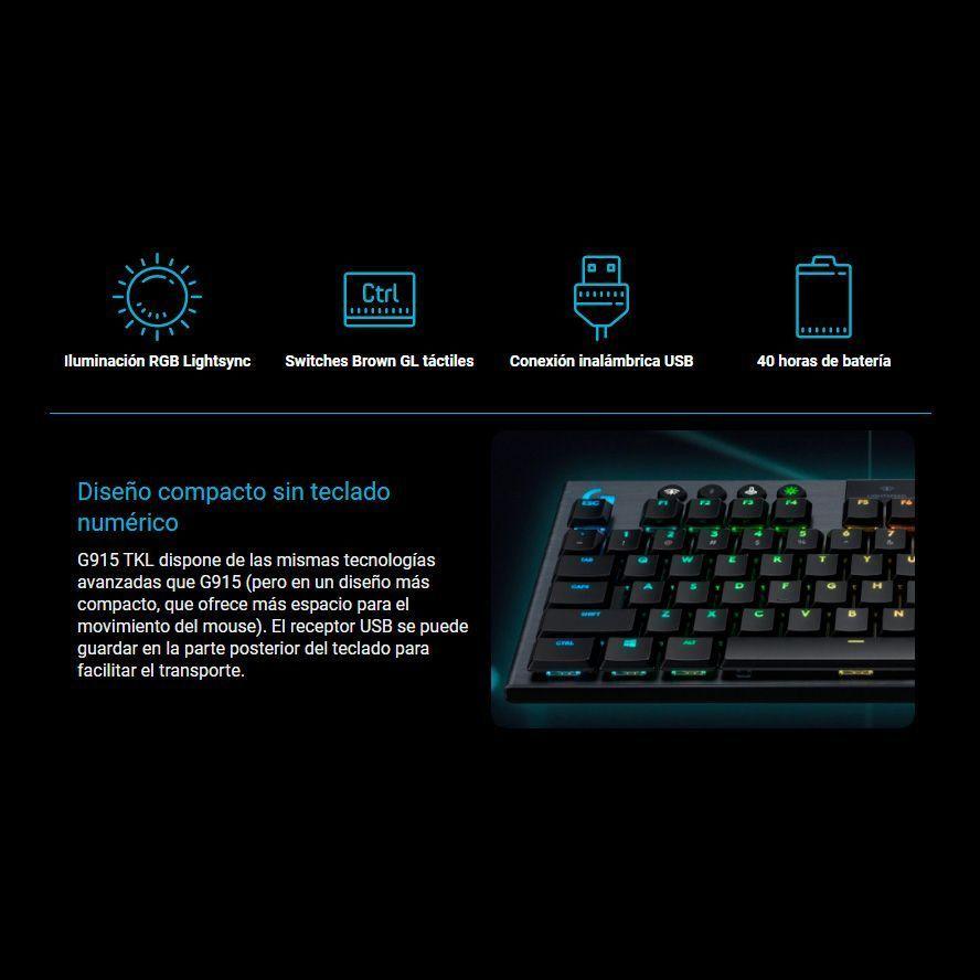 Teclado Gamer Mecanico Logitech G915 TKL-6