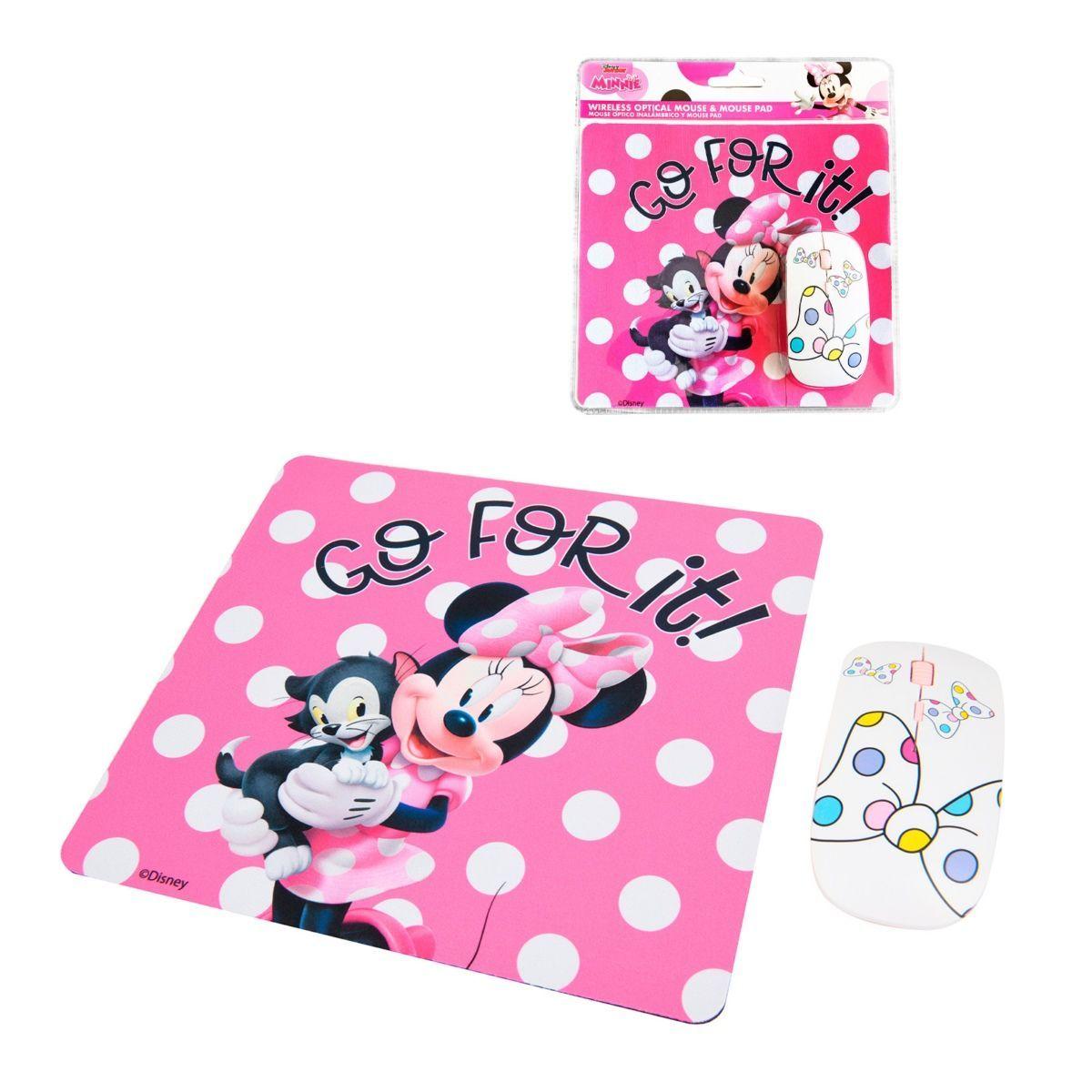 Kit Mouse Inalambrico Y Mouse Pad Minnie-0