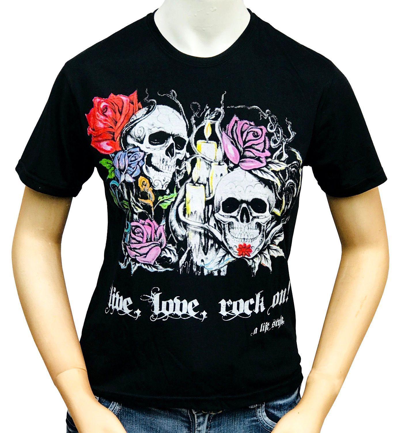 Polera Mujer Calavera Velas-0