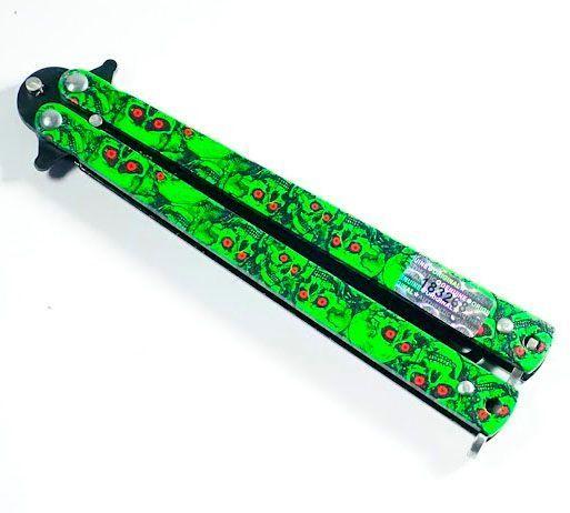 Navaja Mariposa Hibrida Entrena Green Zombi AL07-3