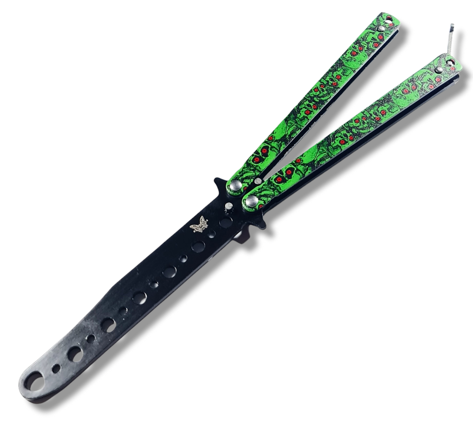 Navaja Mariposa Hibrida Entrena Green Zombi AL07-2