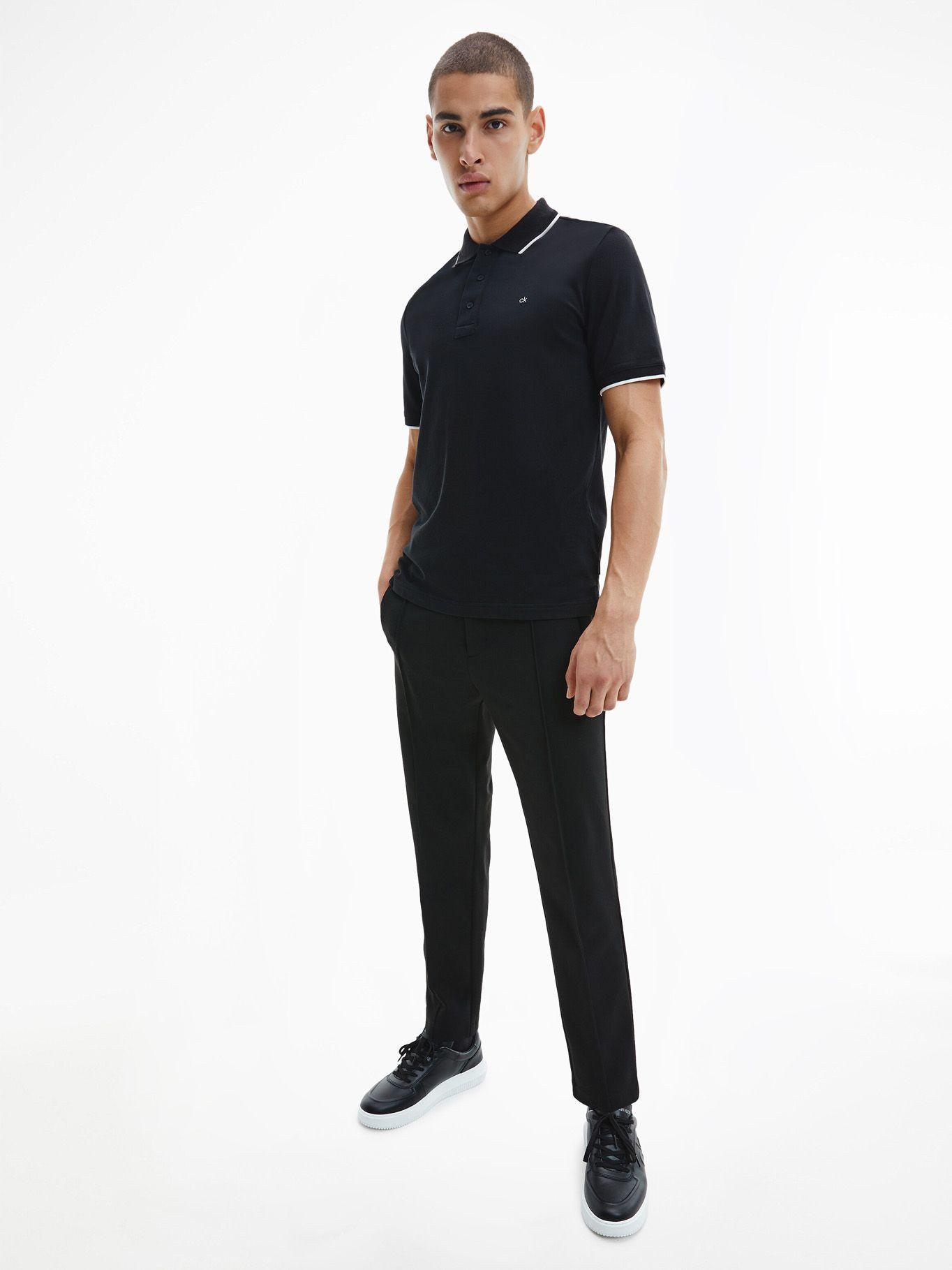 Polo Stretch Tipping Negro Calvin Klein-0