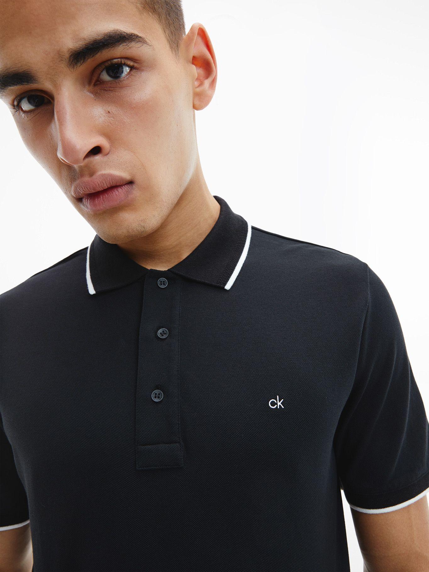 Polo Stretch Tipping Negro Calvin Klein-2