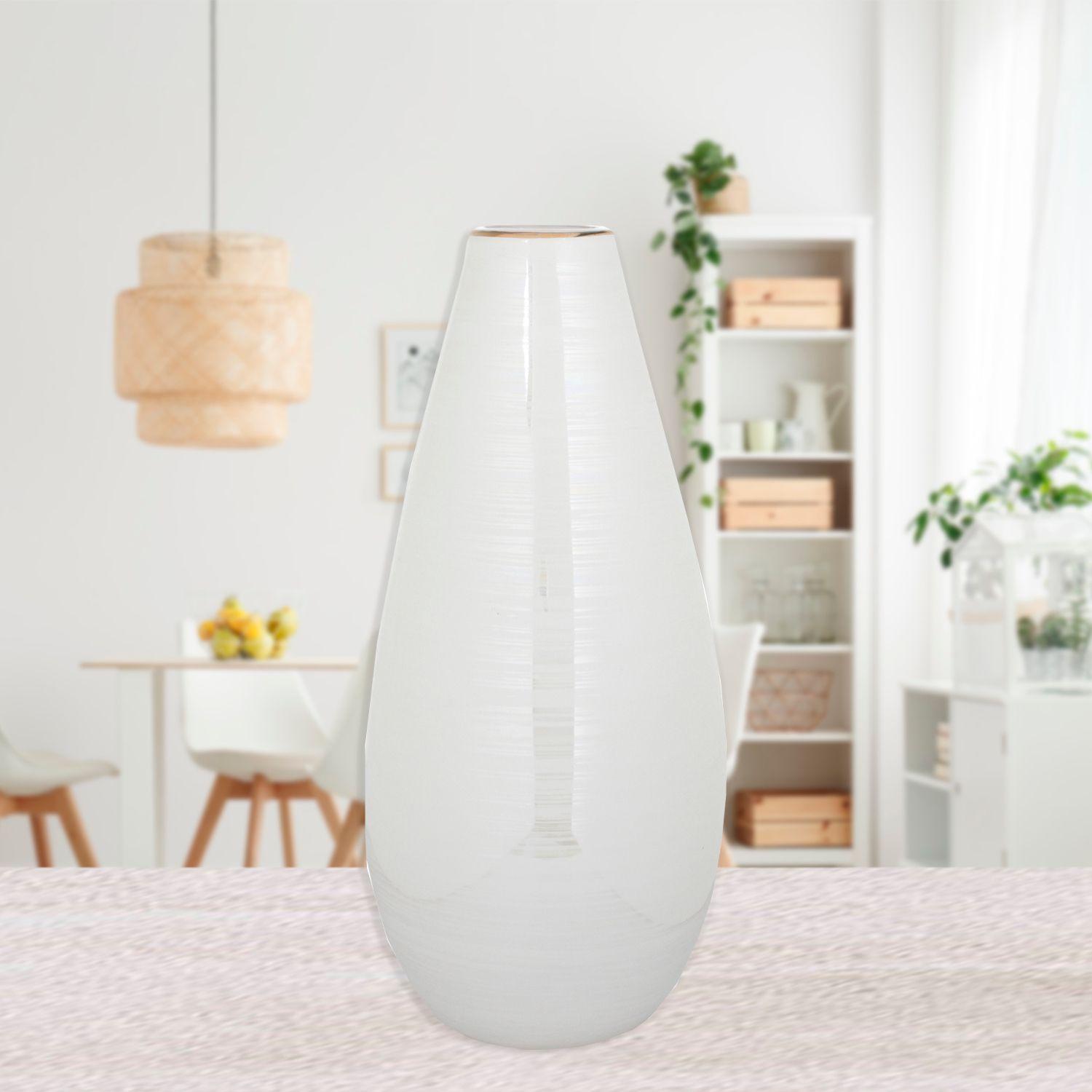 Jarrón Decorativo Nakar Blanco Grande-3