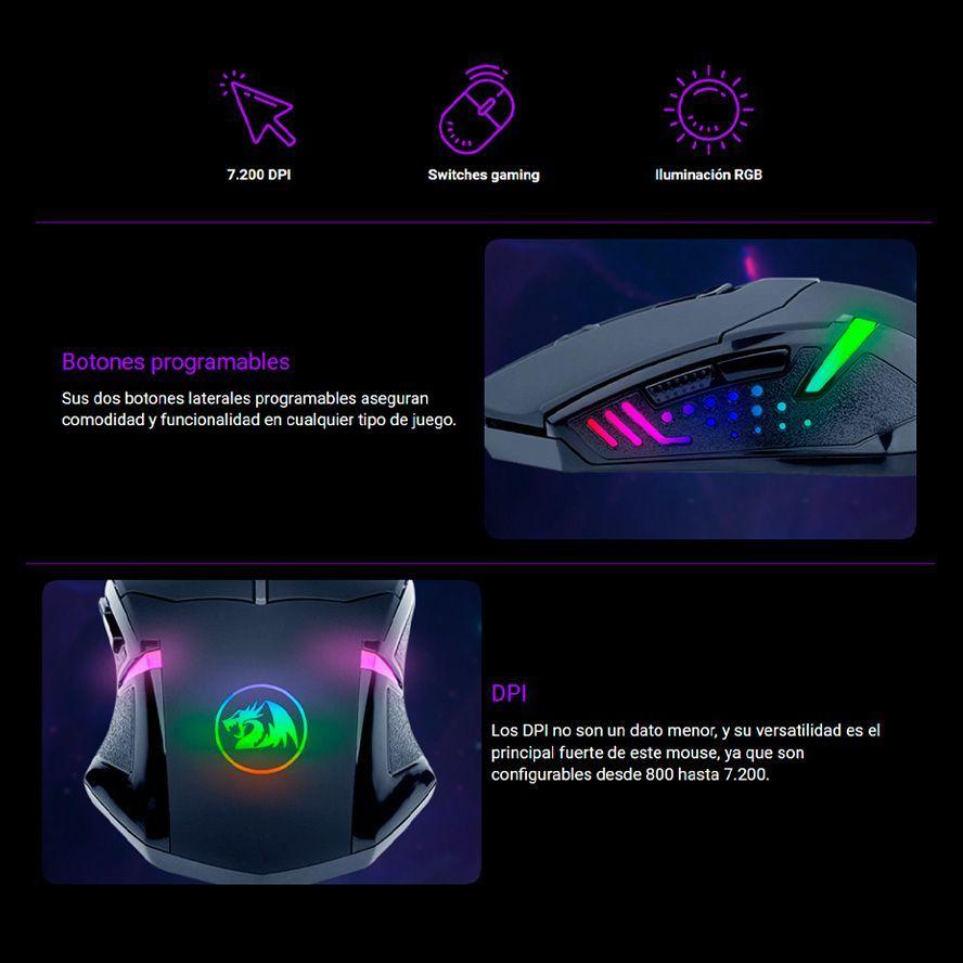 Mouse Gamer Redragon Centrophorus M601-RGB-3