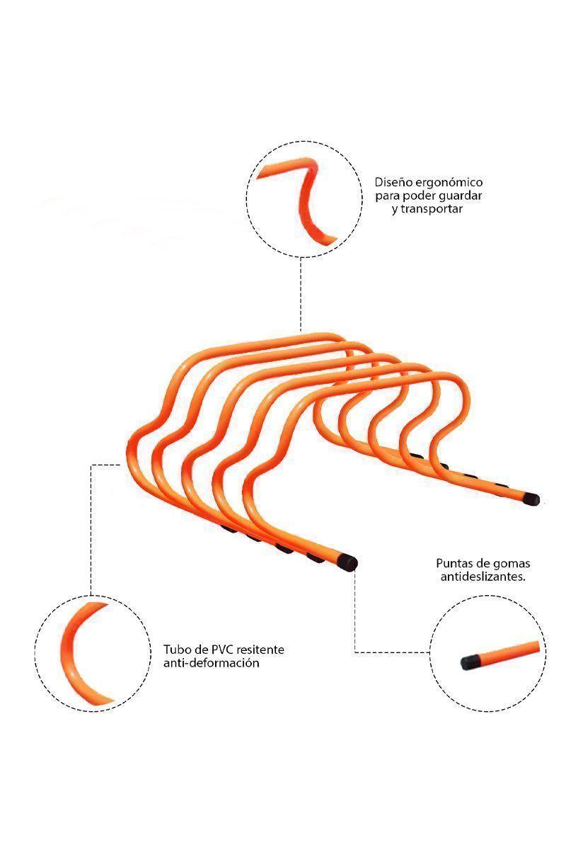 Set Vallas Agilidad 23cm Entrenamiento Naranjo-3