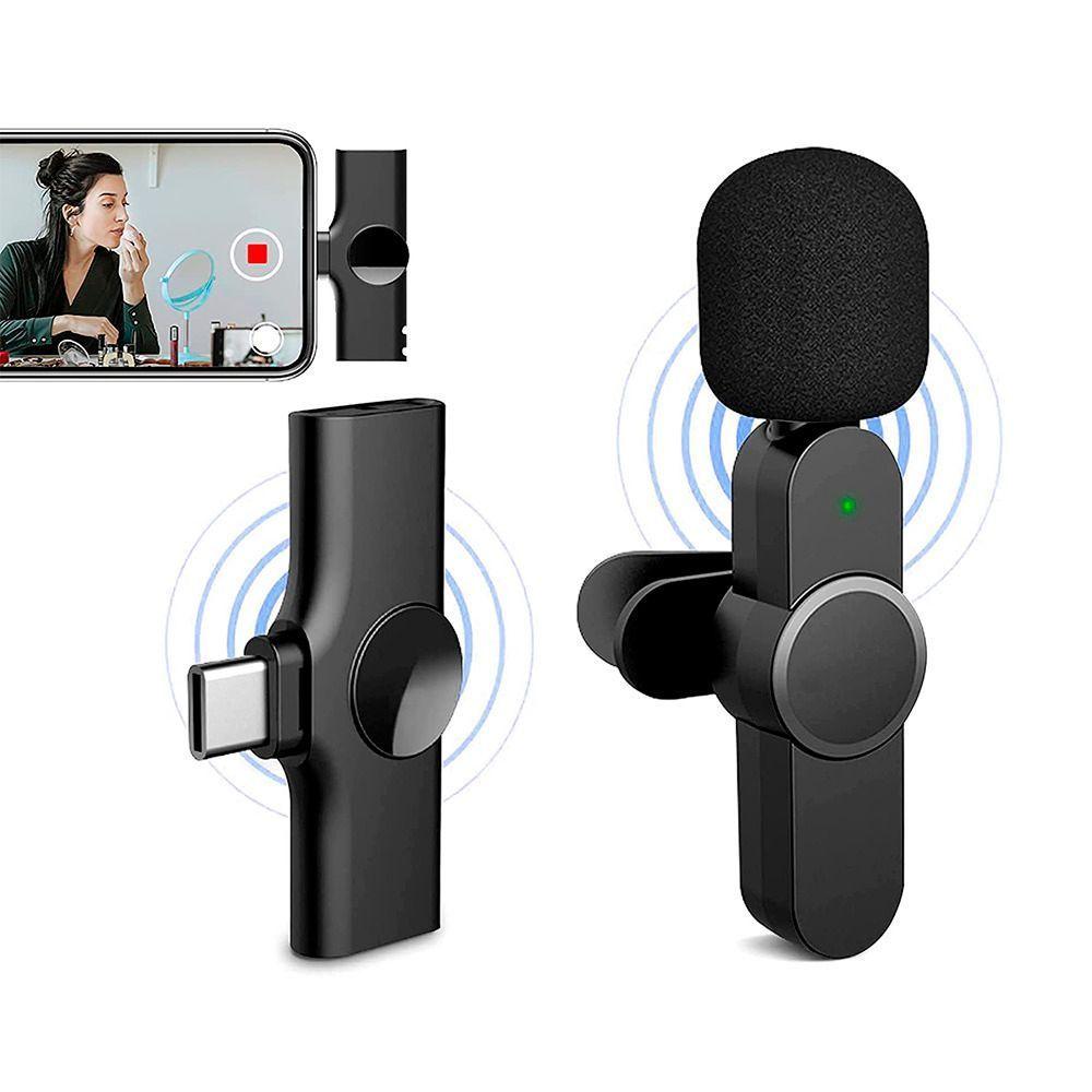 Micrófono Lavalier Solapa Inalámbrico Tipo C Para Celular, Notebook, Tablet-0