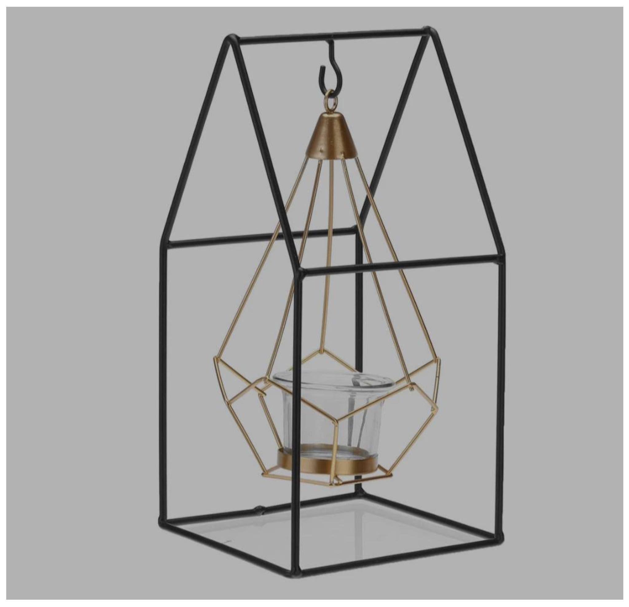 PORTA CANDELABRO METALICO DISEÑO CASA 26 X 13 CMS-4