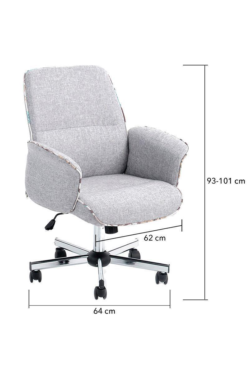 Silla Oficina Acolchada Altura Regulable y Ruedas-2