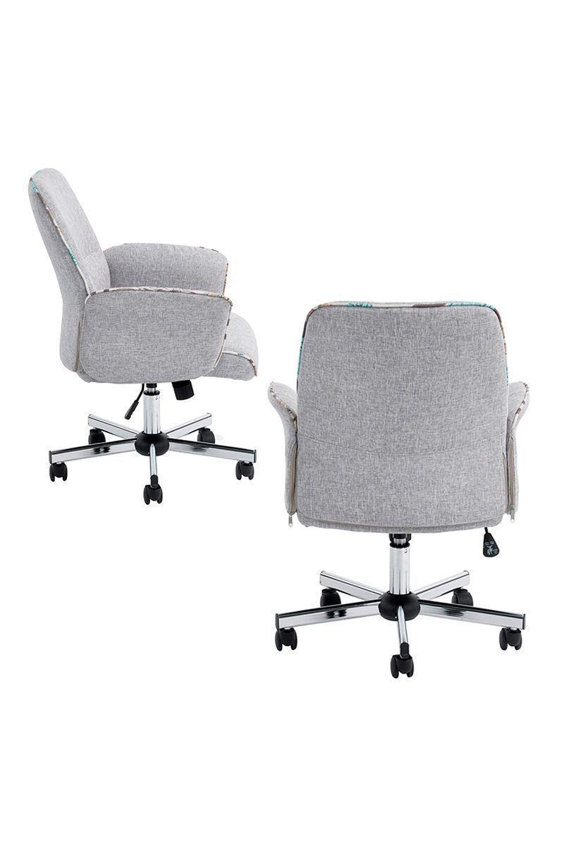 Silla Oficina Acolchada Altura Regulable y Ruedas-3