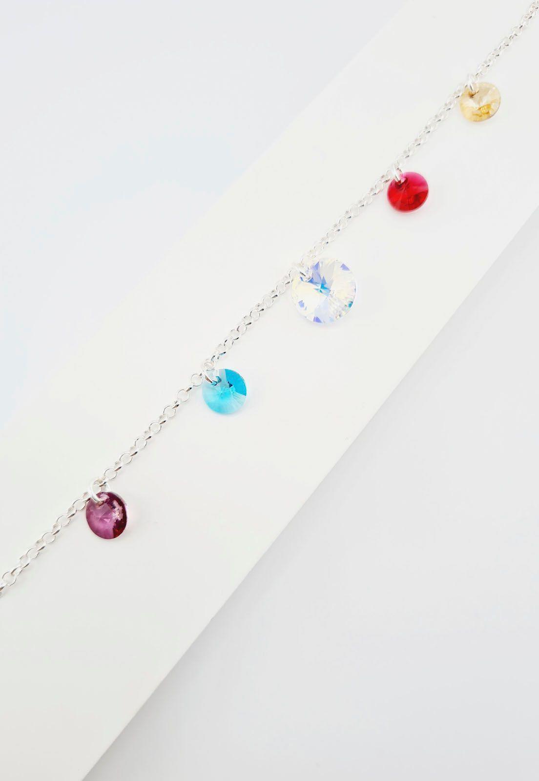 Pulsera Nepal Plata 925 Y Cristales Colores-3
