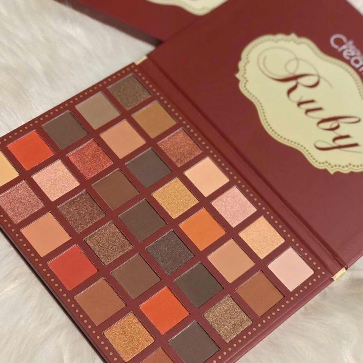 Pack Paleta De Sombra "Ruby" + Set 24 Brochas Pretty In Pink de Beauty Creations-3