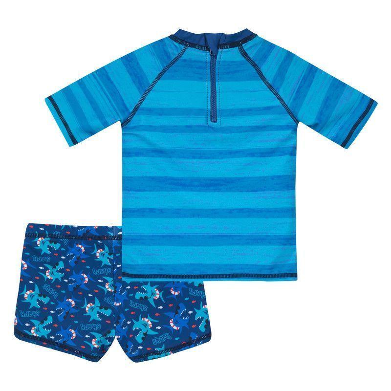 Bebé Niño Set UV+50 Sublimado H2O Wear  Tiburon Azul-1