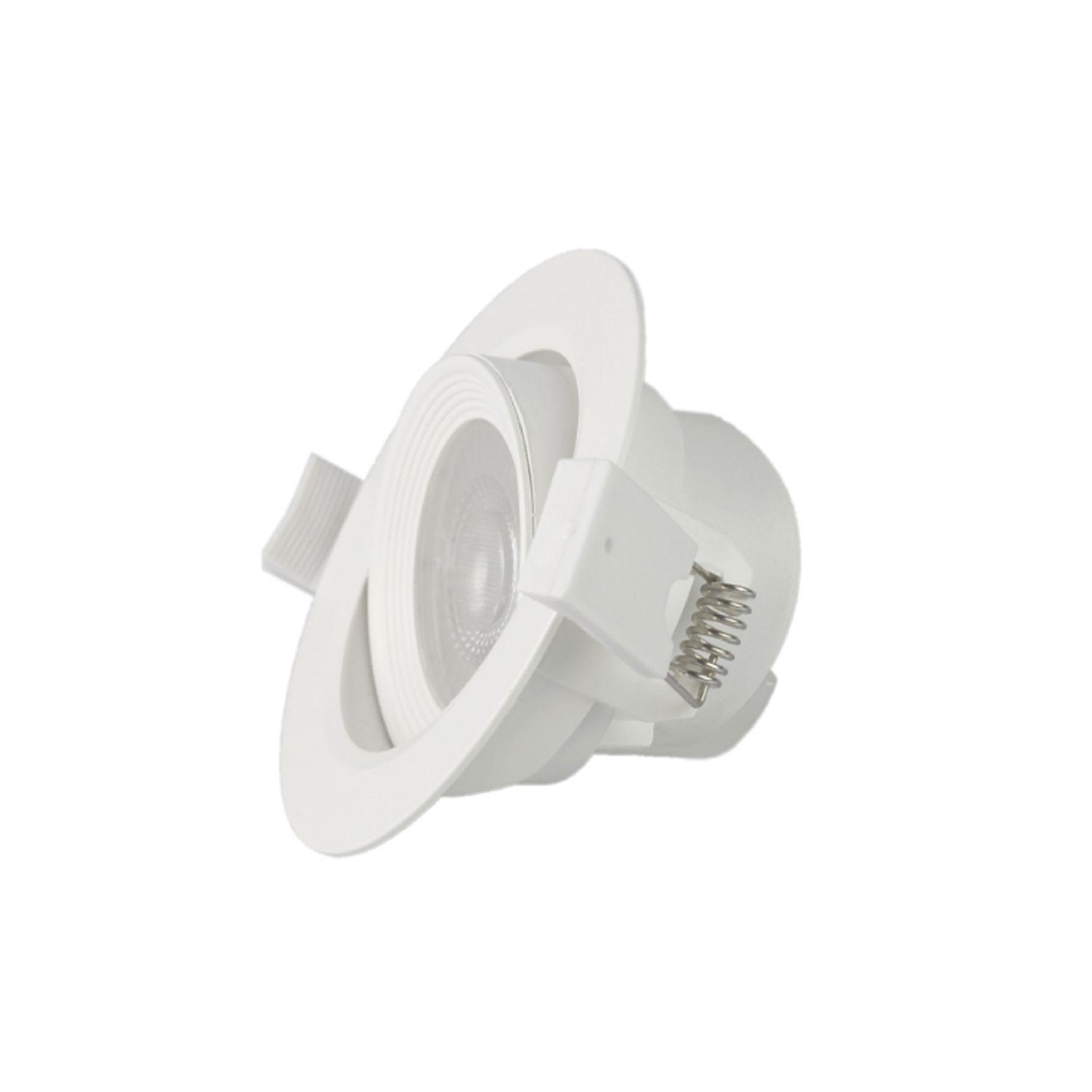 Pack 10 Foco Basculante LED Embutido Spot 6,5W 3000K Redondo-1