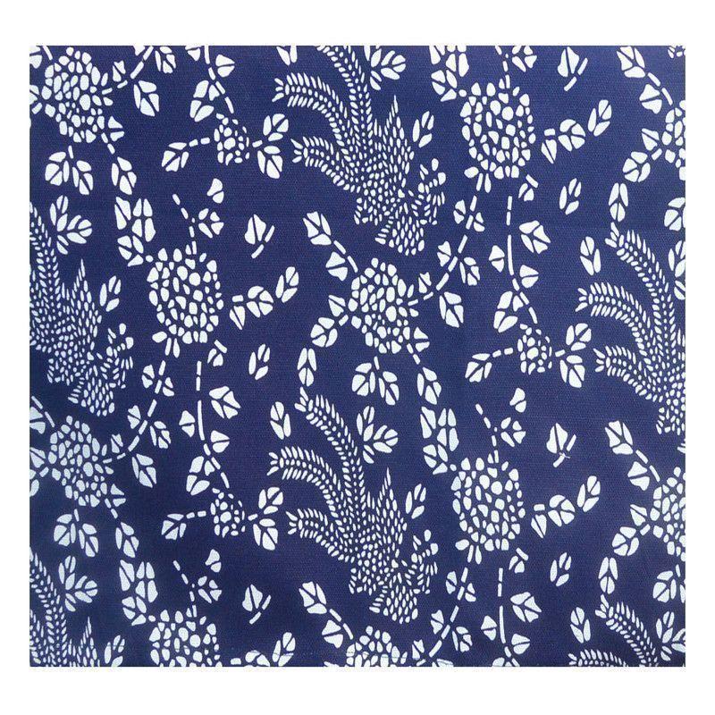 Mantel Cuadrado flores blancas fondo azul 150 cm x 150 cm-3