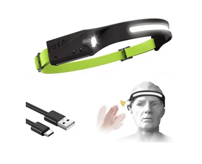 Linterna Frontal Con Sensor Recargable Foco Cabeza Minera-1