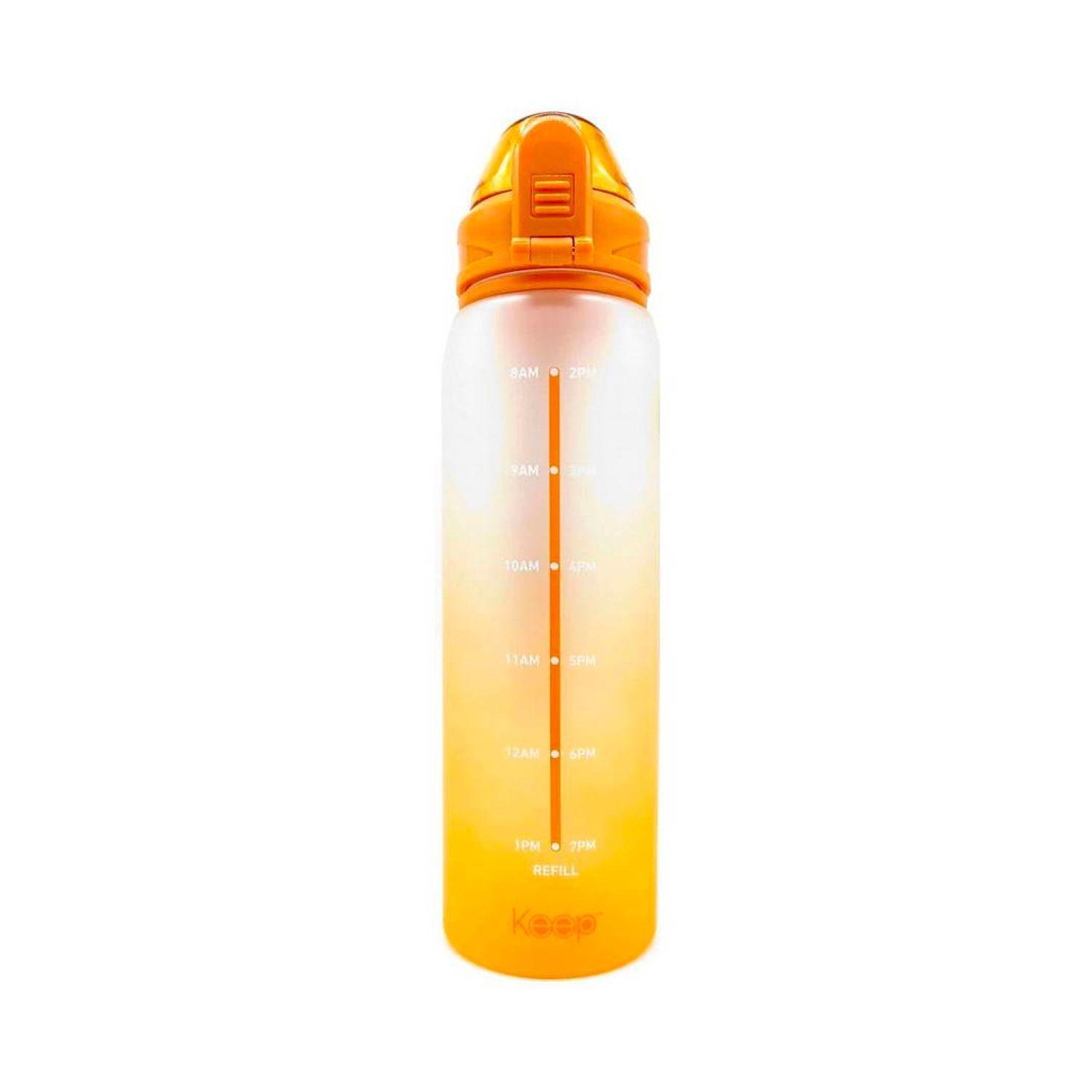 Botella Refill Motivacional Transportable 1L Amarillo/Celeste - Keep-1